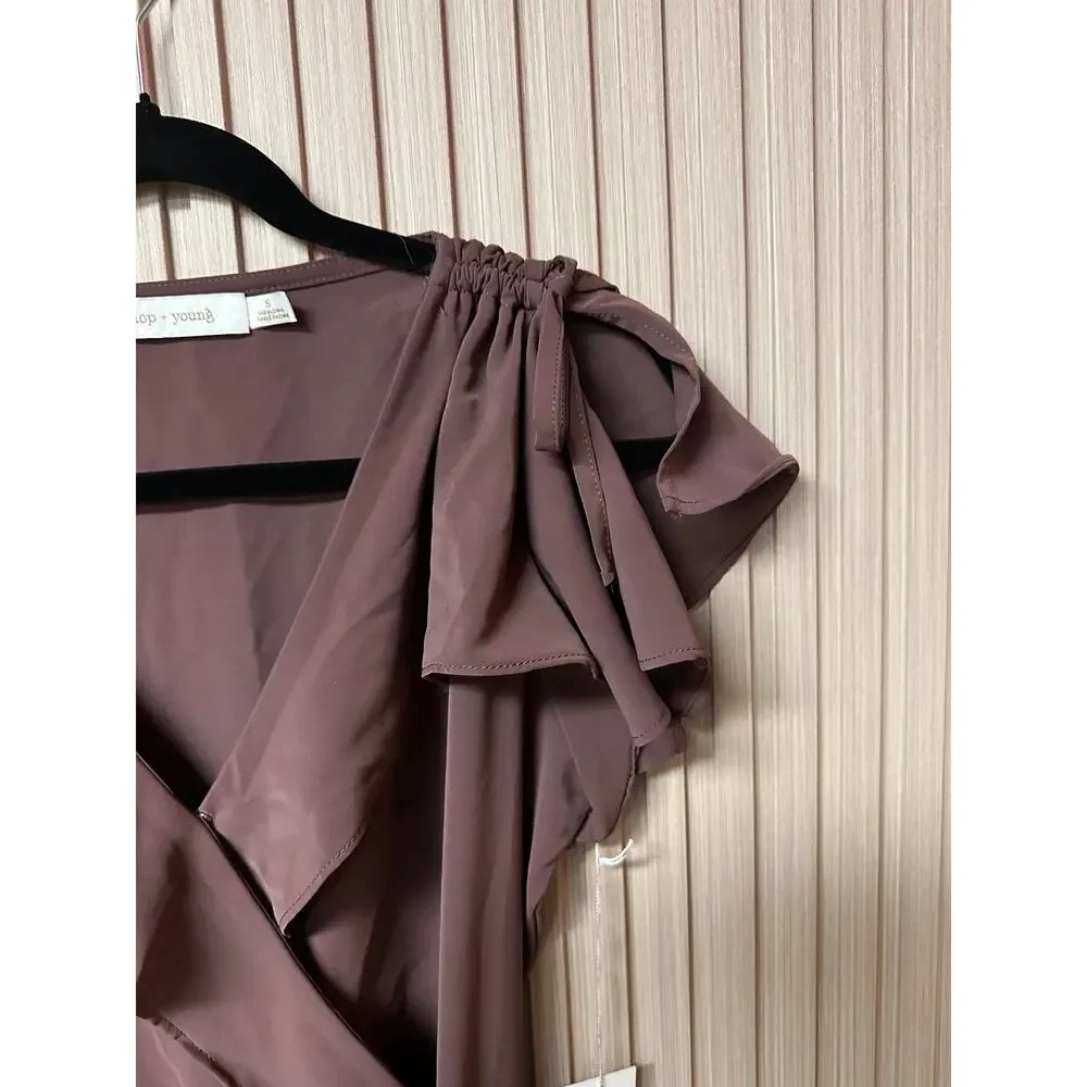 Bishop + Young Tara Wrap Midi Dress Anise Women’s Size S